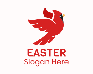 Flying Red Cardinal Bird Logo