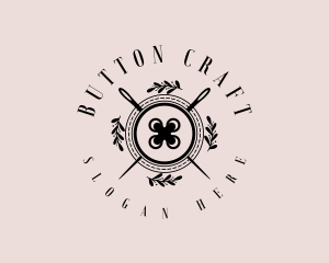 Sewing Button Needle logo design