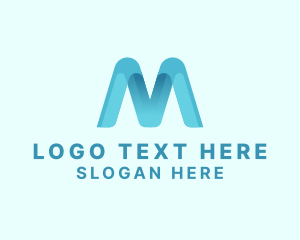 Branding - Modern Ribbon Business Letter M logo design