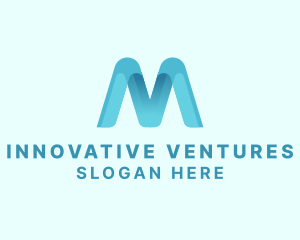 Entrepreneur - Modern Ribbon Business Letter M logo design