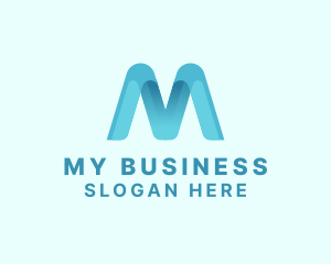 Modern Ribbon Business Letter M logo design
