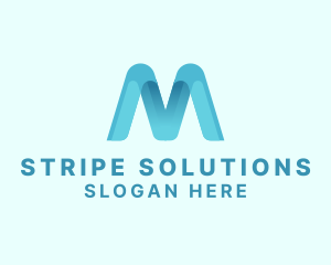 Modern Ribbon Business Letter M logo design