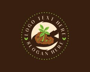 Eco - Plant Shovel Gardener logo design