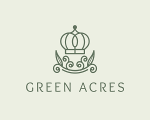 Green Wreath Crown logo design