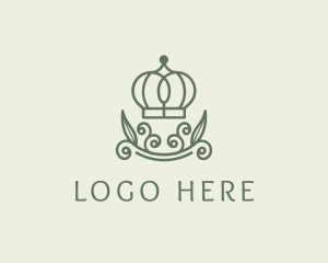 Pageant - Green Wreath Crown logo design