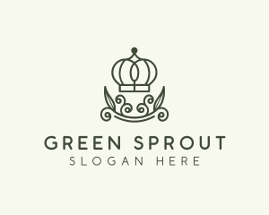 Green Wreath Crown logo design