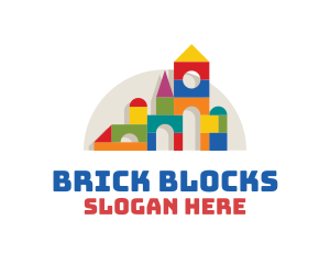 Blocks - Colorful Wooden Toy Blocks logo design