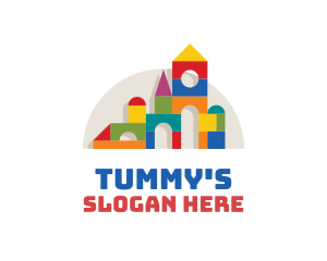 Nursery - Colorful Wooden Toy Blocks logo design