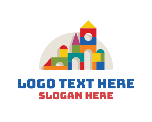 Children - Colorful Wooden Toy Blocks logo design