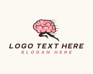 Thinking - Fast Running Brain logo design