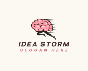 Fast Running Brain logo design