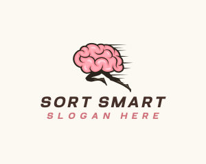 Fast Running Brain logo design