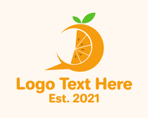 Fruit Stand - Orange Slice Chat logo design