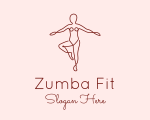 Zumba - Female Body Doodle logo design