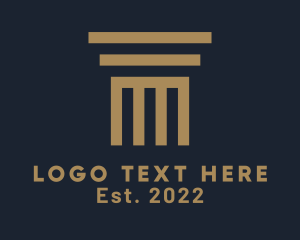 Brown - Greek Architecture Pillar logo design