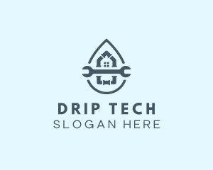 Leak - Pipe Wrench House Plumbing logo design