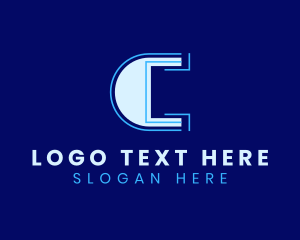 Cyber - Digital Cyber Letter C logo design