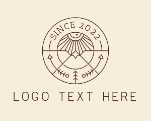 Mountaineer - Native Arrow Mountain Badge logo design