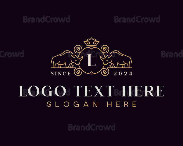 Elegant Rhino Crown Logo