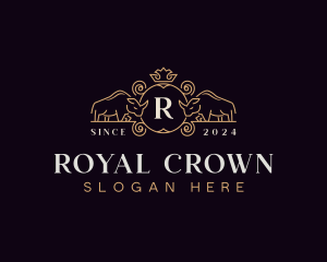 Elegant Rhino Crown logo design