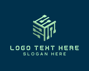 Corporate - Digital Circuit Cube logo design