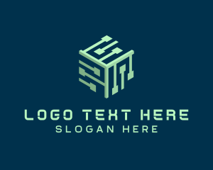 Programming - Digital Circuit Cube logo design