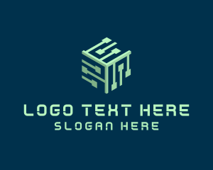 Digital Circuit Cube logo design