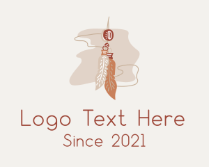 Jewelry - Boho Feather Earring logo design