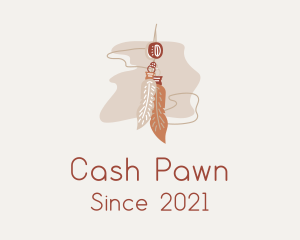Pawn - Boho Feather Earring logo design