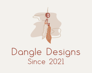 Dangle - Boho Feather Earring logo design