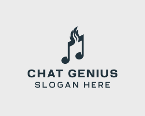 Studio - Musical Note Flame logo design