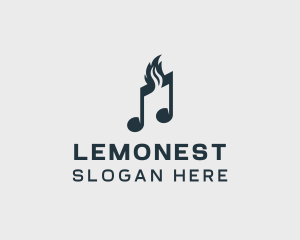 Compose - Musical Note Flame logo design
