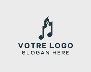 Hymn - Musical Note Flame logo design