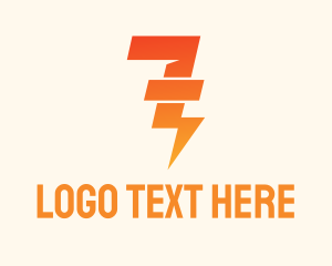 Number 7 - Lightning Number 7 logo design