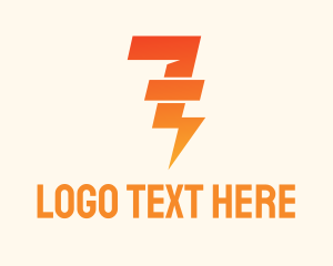 Power - Lightning Number 7 logo design