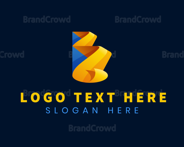 Creative Advertising Ribbon Letter B Logo