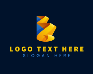 Origami - Creative Advertising Ribbon Letter B logo design