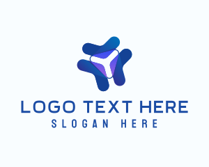 Internet - Blue Arrow Tech Letter Y logo design