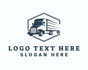 Distribution - Transport Trailer Truck logo design