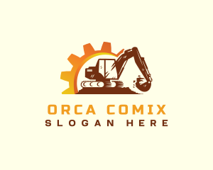 Excavator Backhoe Machinery Logo