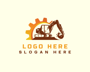 Heavy Equipment - Excavator Backhoe Machinery logo design