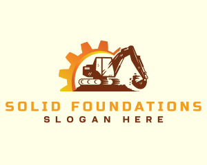 Heavy Duty - Excavator Backhoe Machinery logo design