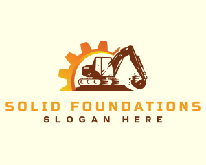 Backhoe - Excavator Backhoe Machinery logo design