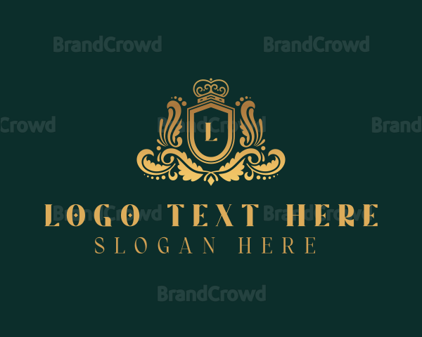 Gold High End Royal Shield Logo