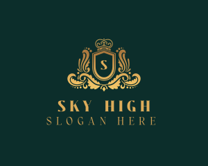 Gold High End Royal Shield logo design