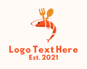 Fork - Seafood Shrimp Cuisine logo design