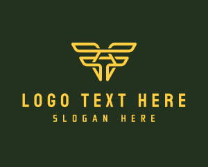 Cargo - Yellow Aviation Wings logo design