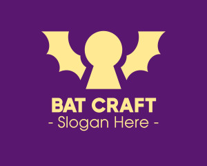 Bat - Yellow Bat Keyhole logo design