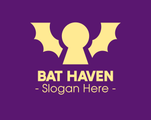 Bat - Yellow Bat Keyhole logo design