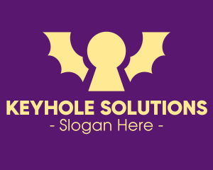 Keyhole - Yellow Bat Keyhole logo design